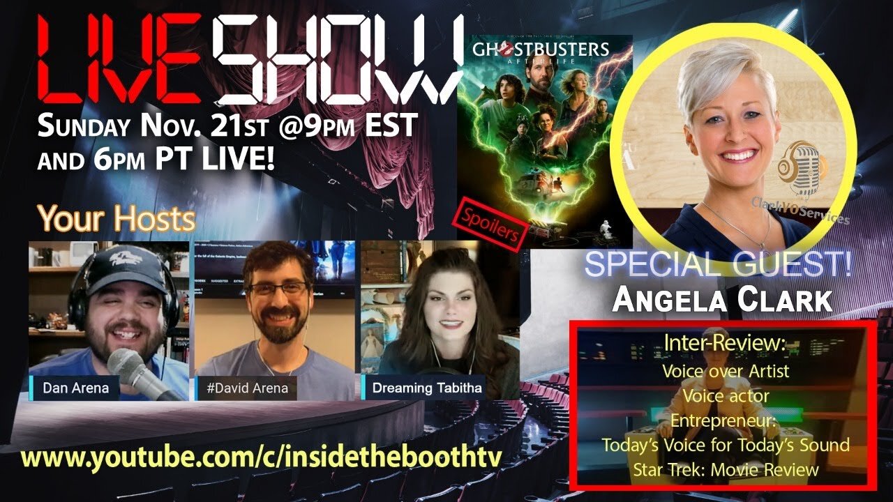 #LIVE!! Podcast Inter-Reviw with Voiceover Artist Angela Clark, & Ghostbusters After life
