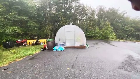 Flash flood hurricane lee #tree down #wind damage # green house # chain saw #ppe # stream #rapids