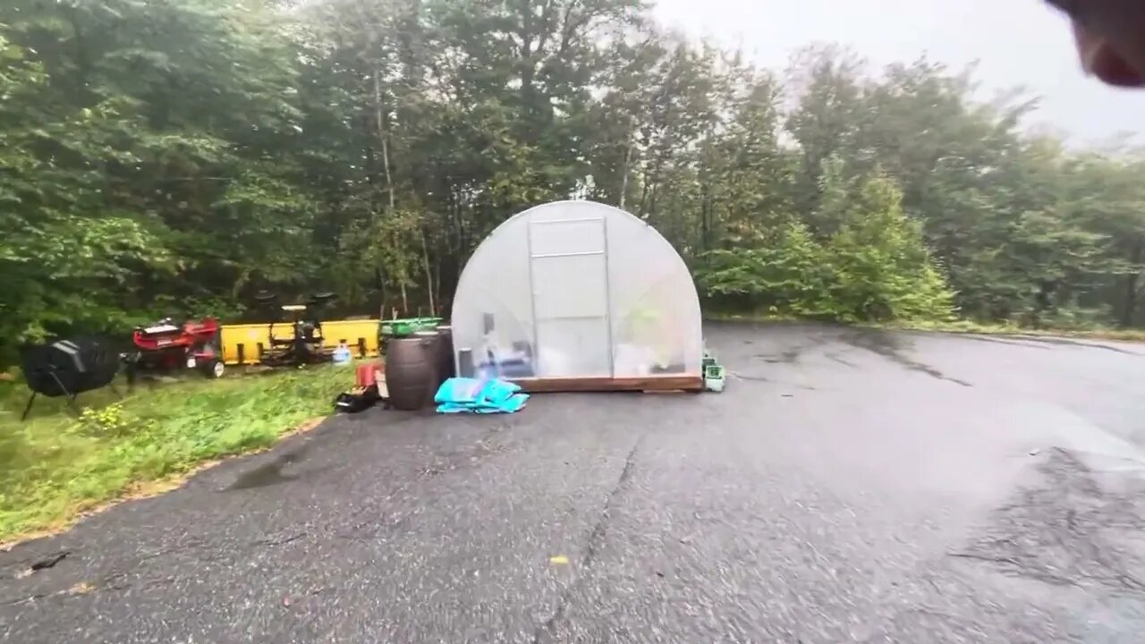 Flash flood hurricane lee #tree down #wind damage # green house # chain saw #ppe # stream #rapids