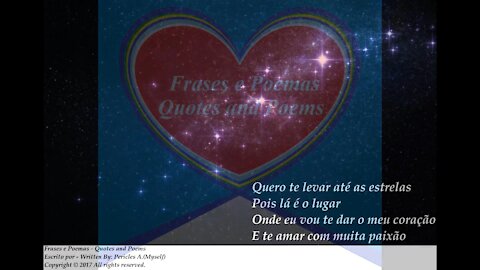 Quero te levar até as estrelas, vou dar meu coração, eu te amo! [Poesia] [Frases e Poemas]