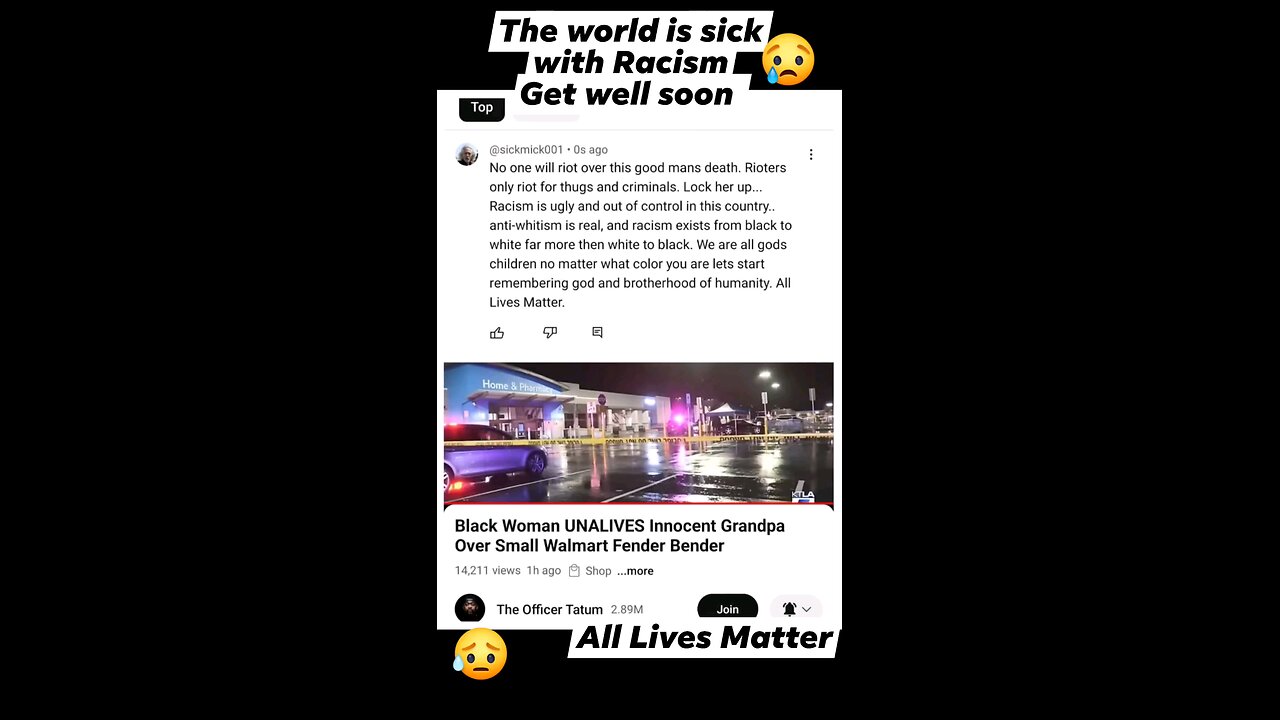 The world is sick with Racism get well soon