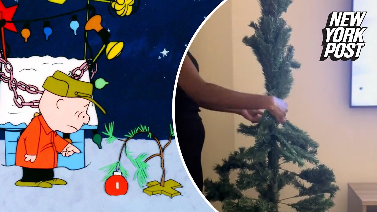 Five Below 4-ft Christmas tree compared to 'Charlie Brown' tree