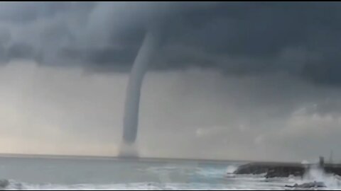 A massive tornado appears off the coast of Ostia near Rome, Italy.