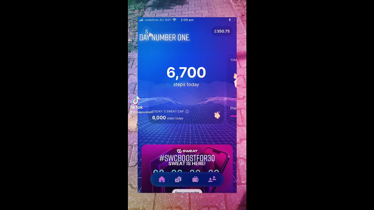 Sweat coin Challenge Day 1.