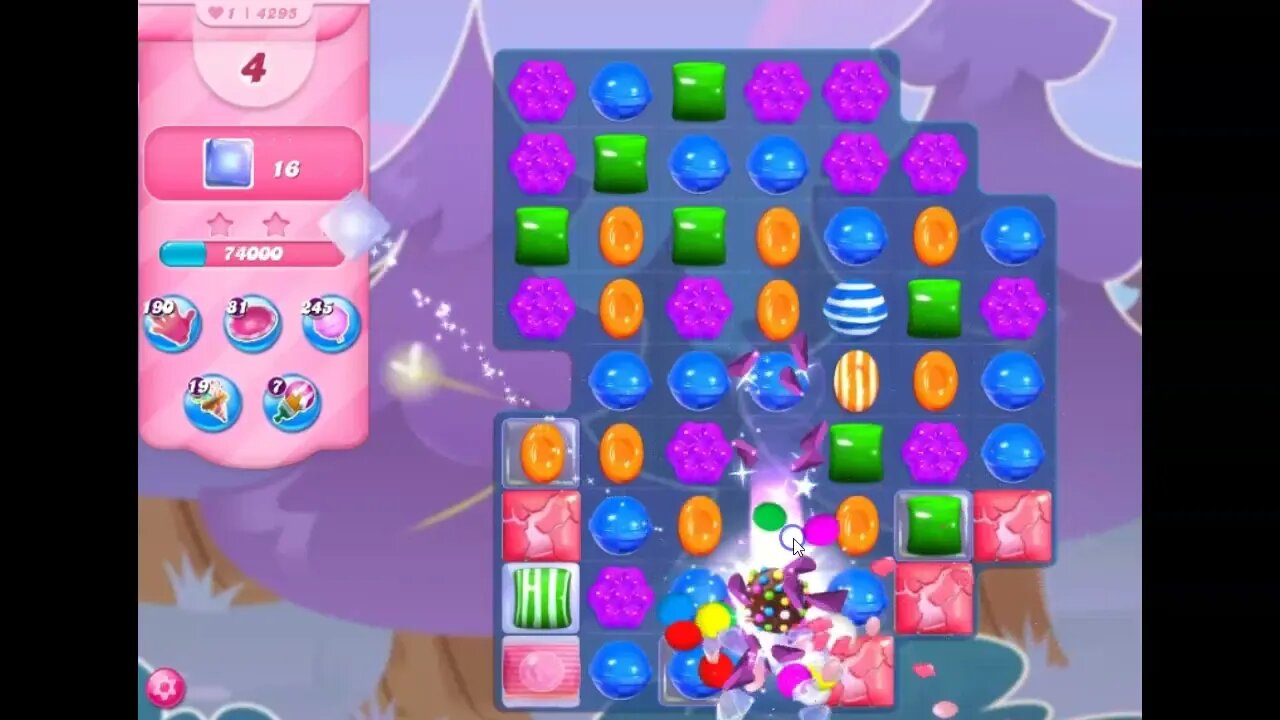 Candy Crush Level 4295 Talkthrough, 25 Moves 0 Boosters