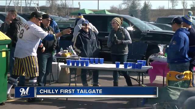 Fans battle cold weather for Opening Day tailgate at Miller Park