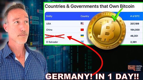 WHAT? IN ONE DAY GERMANY BECOMES THE 3RD LARGEST HOLDER OF BITCOIN!