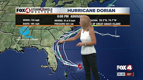 Hurricane Dorian continues west