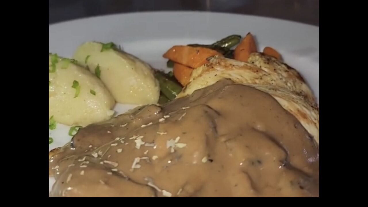 Chicken Steak With Mashroom sauce & mash Potato