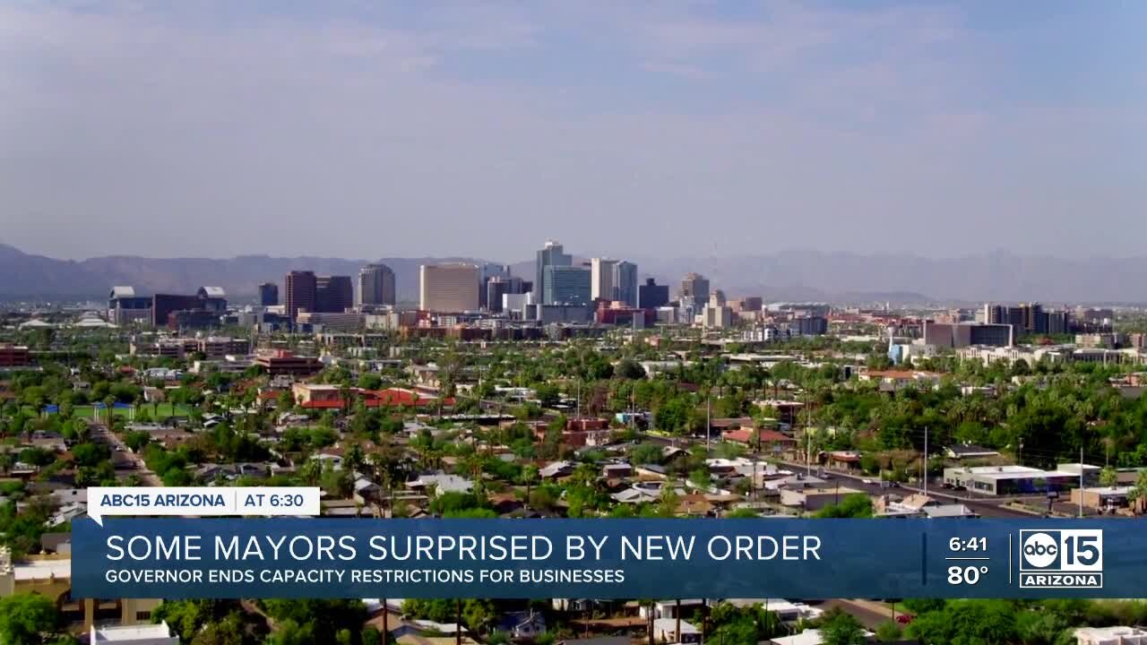 Some mayors say they were surprised by Gov. Ducey's order