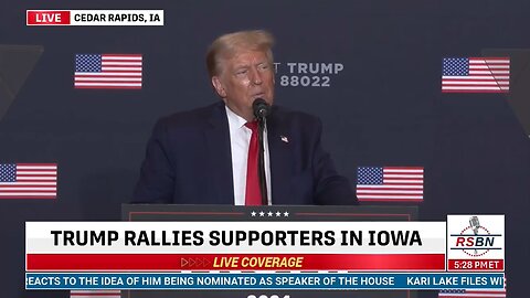 Trump in Iowa : 07/10/2023 : electric boats joke 😃👍