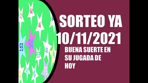 SORTEO YA NUMERO PROBABLE 10 NOVIEMBRE 2021