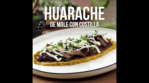 Huarache de Mole with Rib