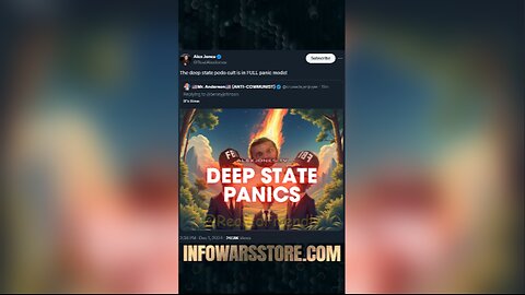 Deep State Panics, Kash Patel FBI Director - Alex Jones on X
