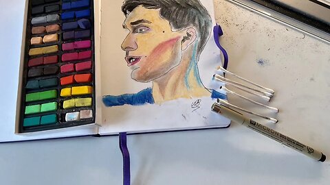 Speed Drawing Luke Belmar | Soft Pastels on Sketchbook