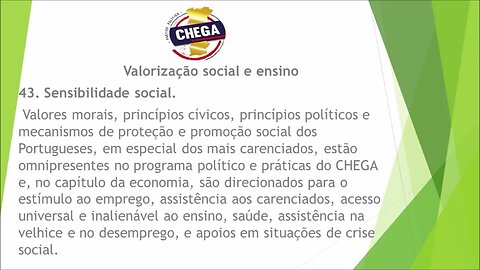 43. O Chega ponto por ponto.