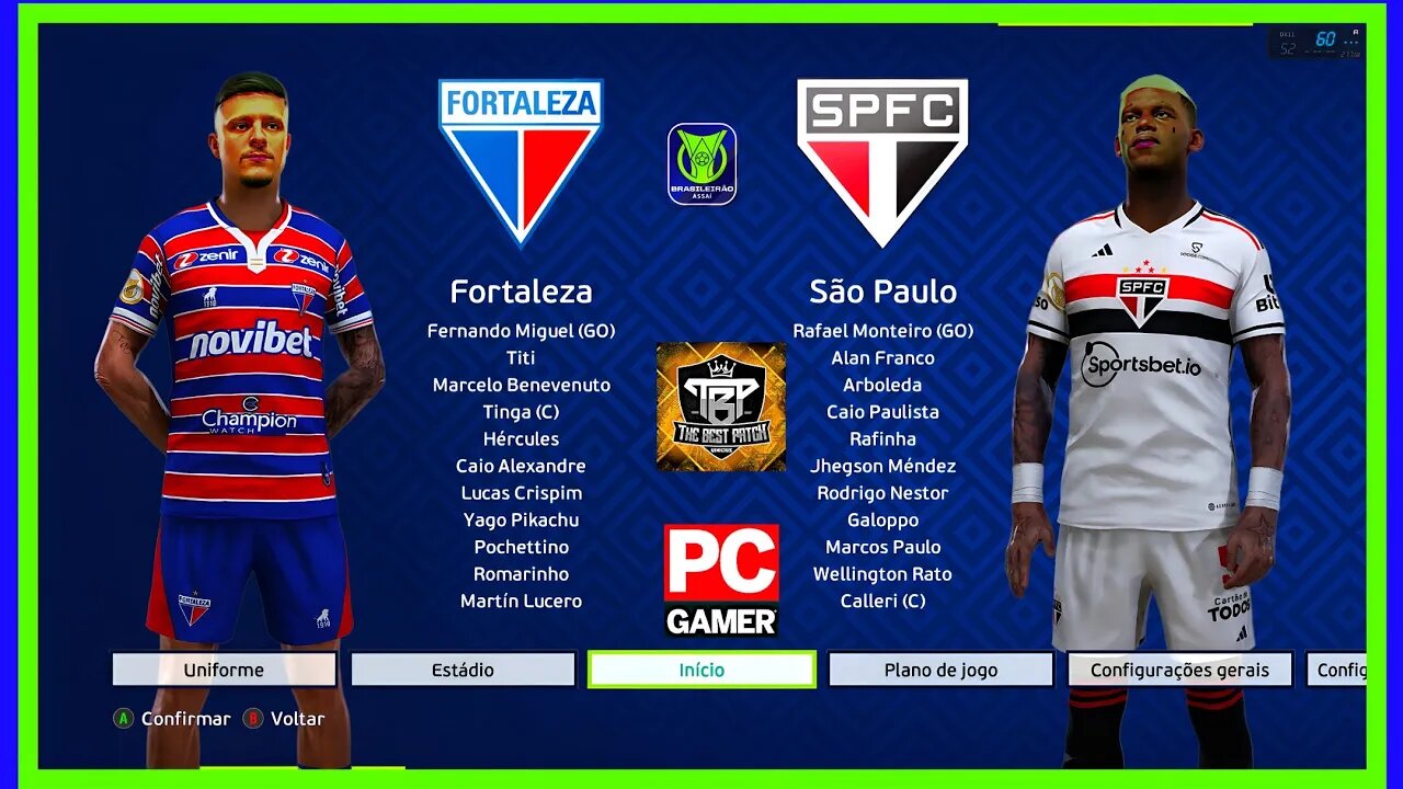 FORTALEZA X SÃO PAULO - PES2021 PATCH THE BEST 9.9.1 BRASILEIRÃO 2023 - QUINTA RODADA