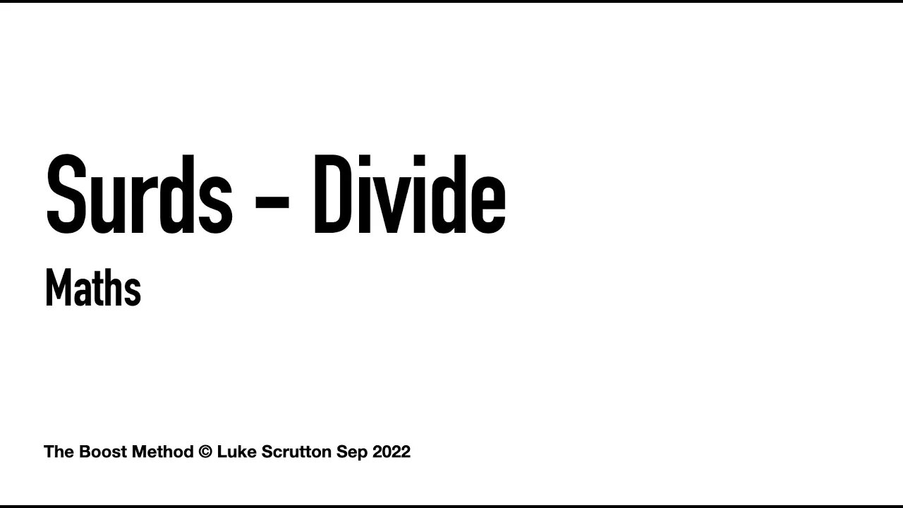 Learn To Divide Surds In 2 Minutes 👍😀