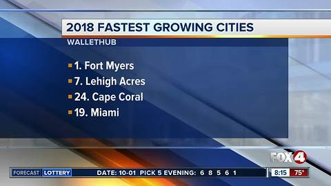 Fort Myers is the fastest growing city in America