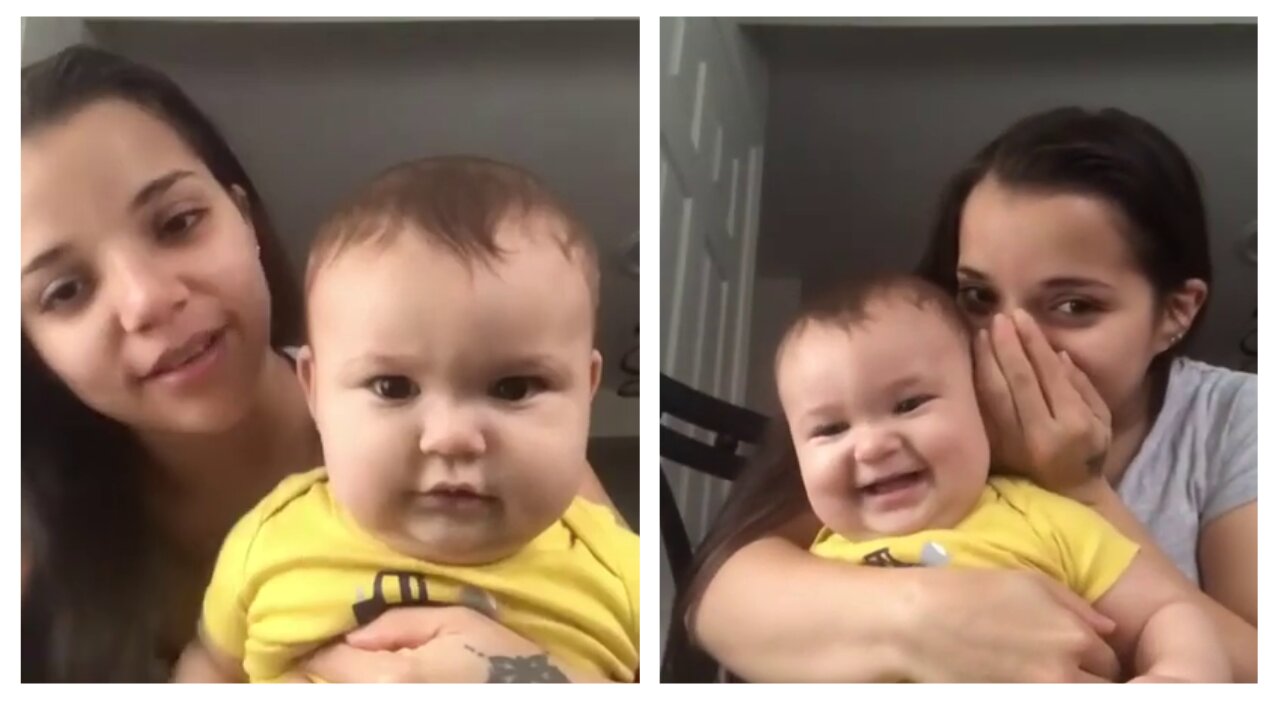 Baby Laughs Adorably When Mom Whispers In His Ears