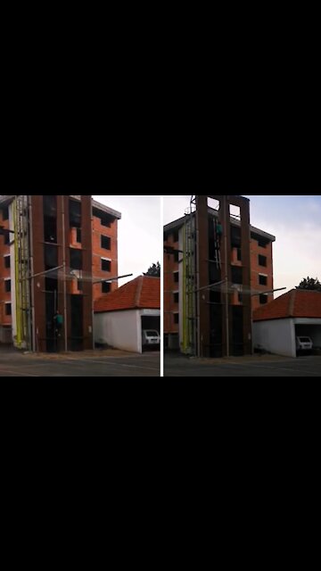 Firesport clips: Firefighters train by climbing buildings using ladders