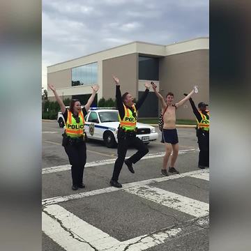 Police Officers Start YMCA Flash Mob