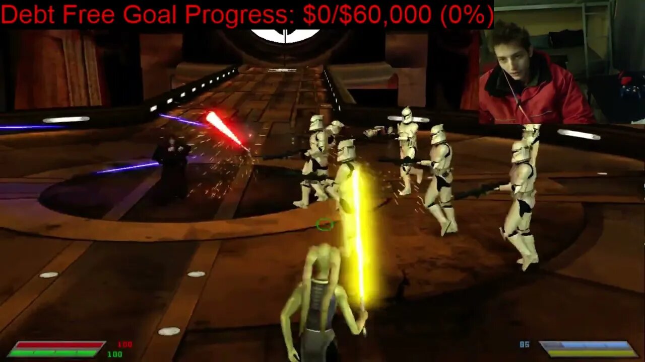 Clone Troopers VS Darth Sidious In A Battle With Commentary In Star Wars Jedi Knight Jedi Academy