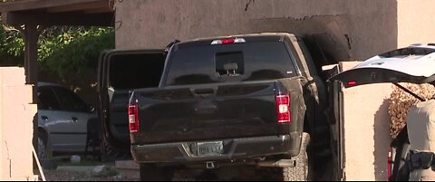 LVMPD: Truck crashes into house