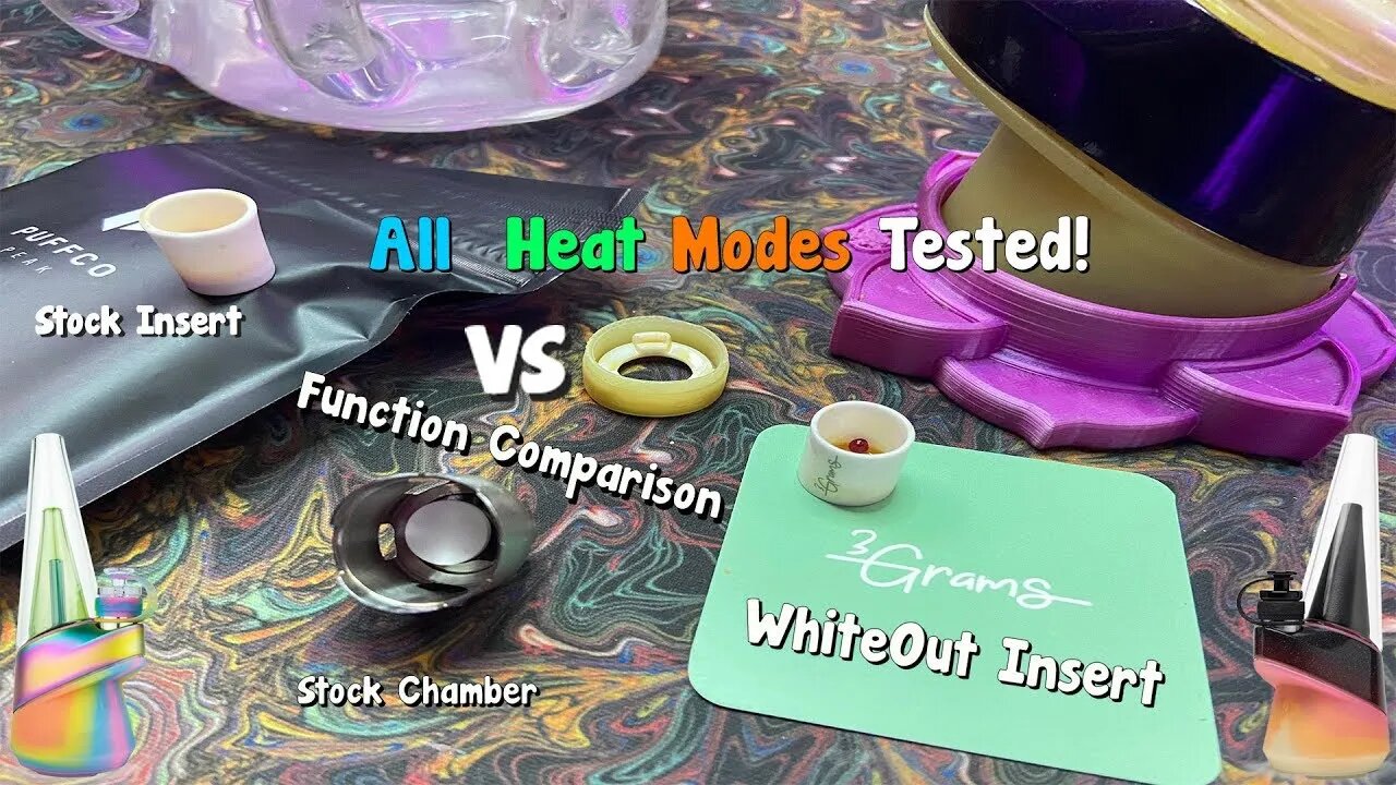 3GRAMS OG Puffco Peak WhiteOut Insert VS Stock Insert Cloud Chaser Function Comparison