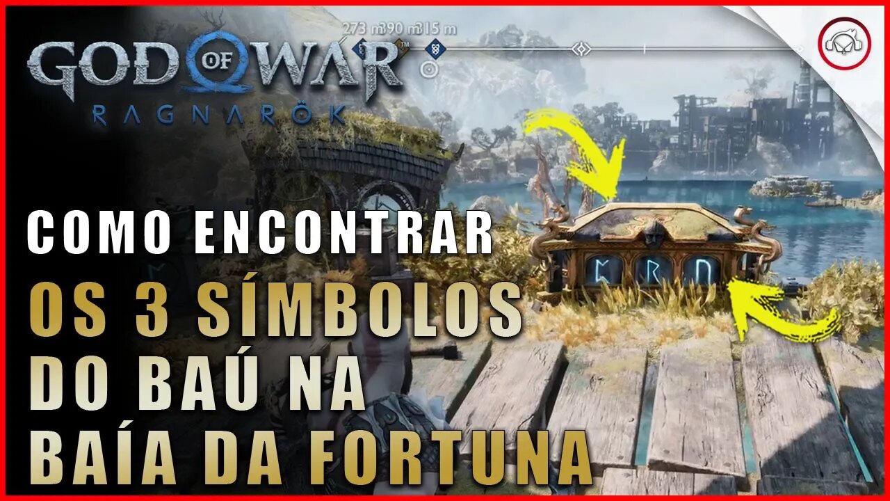 God of war Ragnarok, Como encontrar os 3 símbolos do baú na Baía da Fortuna | Super dica