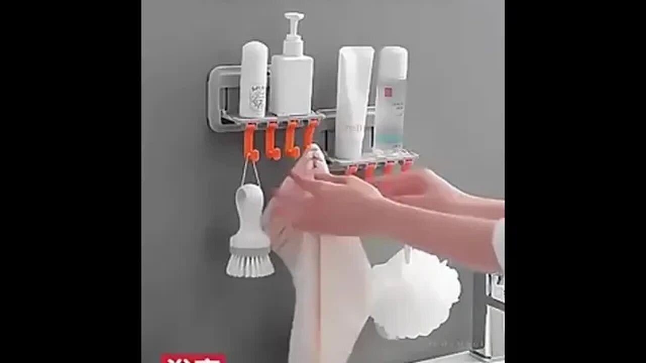 Multi Functional Self Adhesive Tray with 4 Hooks