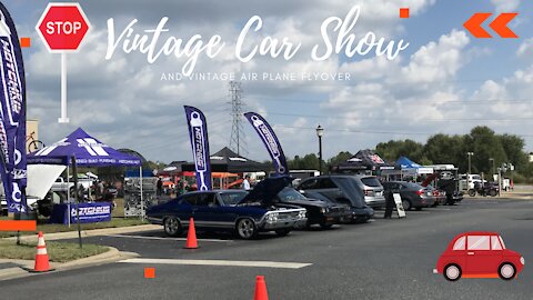 Vintage Car Show and vintage airplane flyover