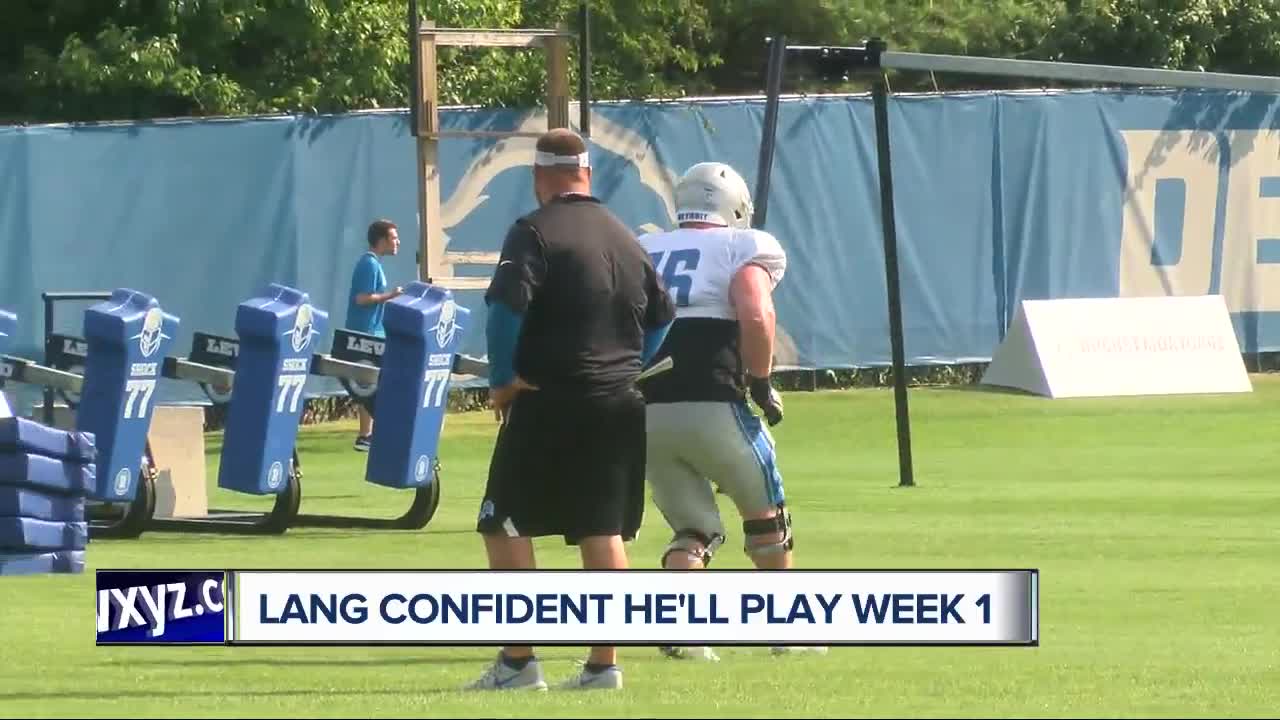 Lions guard TJ Lang confident he'll be ready for season opener