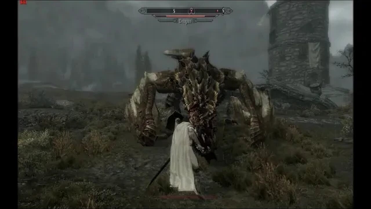 Elder Scrolls V: Skyrim - Templar Knight vs Elder Dragon