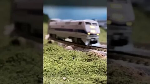 N Scale Amtrak descending into town