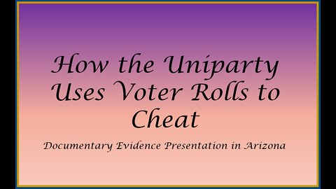 How the Uniparty Uses Voter Rolls to Cheat (a The America Project video)