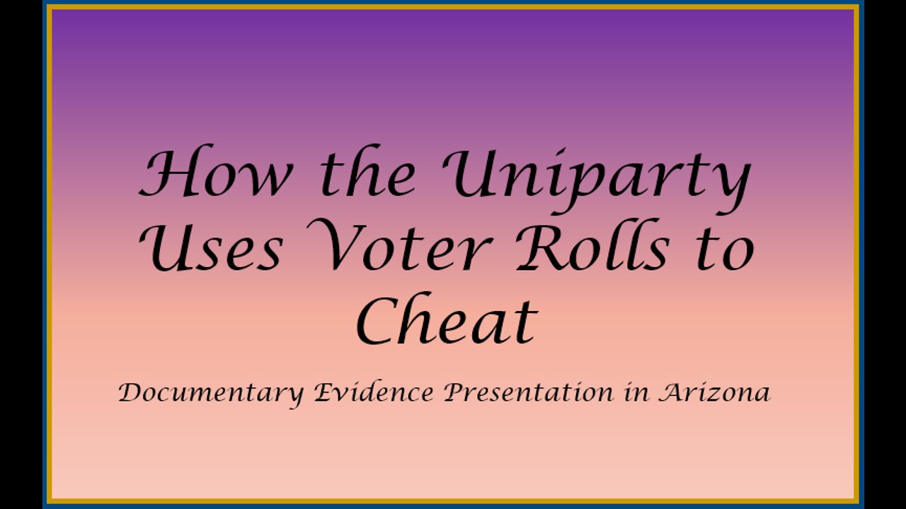 How the Uniparty Uses Voter Rolls to Cheat (a The America Project video)
