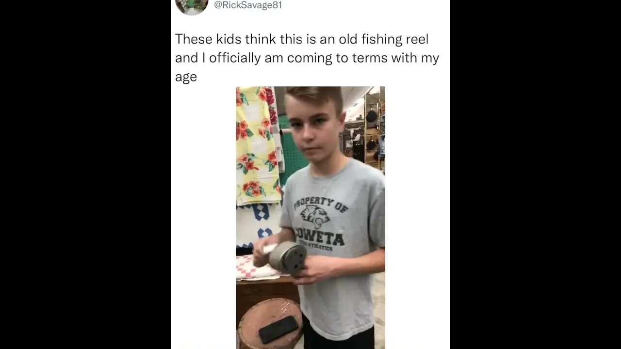 This kid thinks this is an old Fishing reel