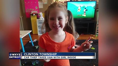 Clinton Township Police investigating theft of van with 4-year-old girl inside