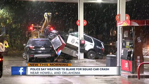 MPD squad car takes out gas pump on Milwaukee's south side