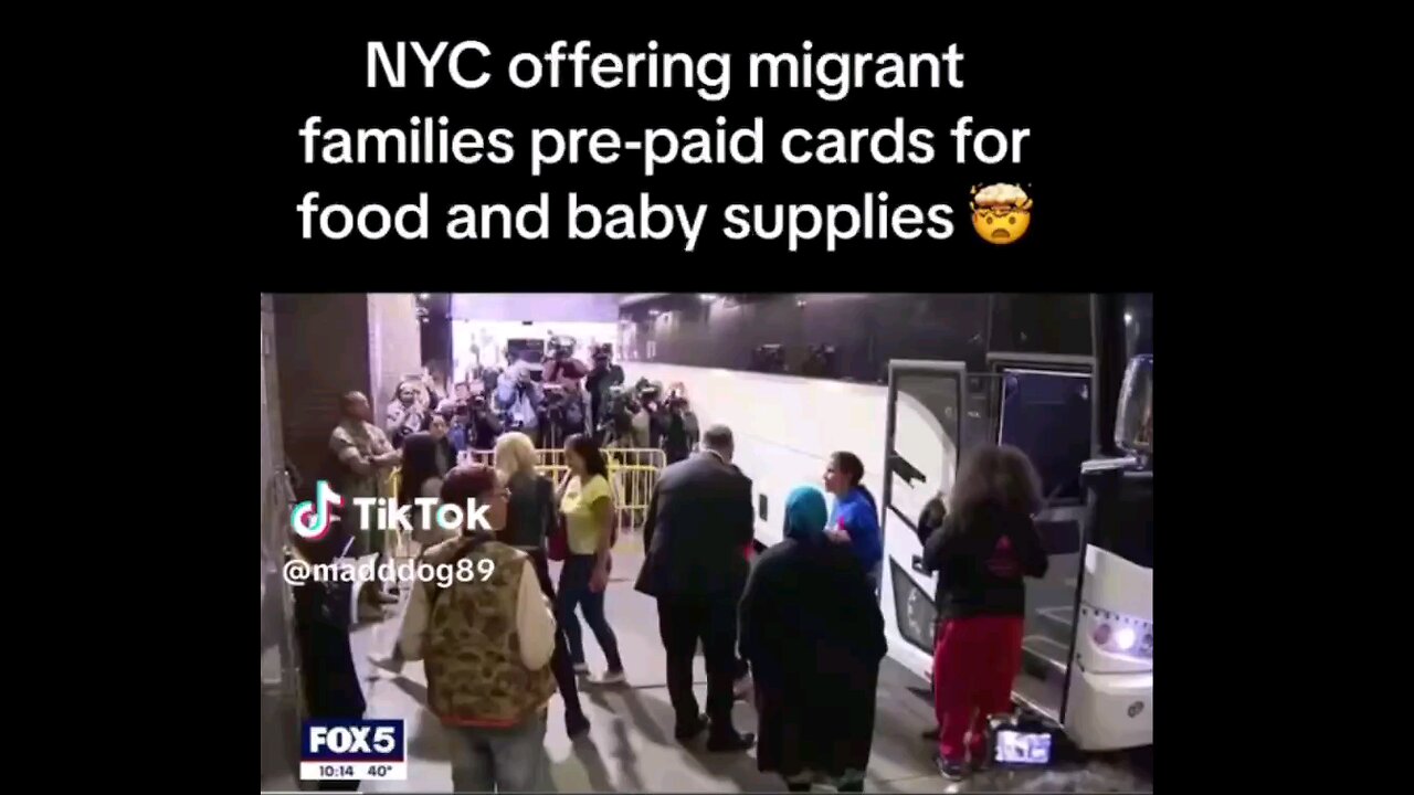 NYC offer illegal migrant family prepaid card for food and baby supplies.