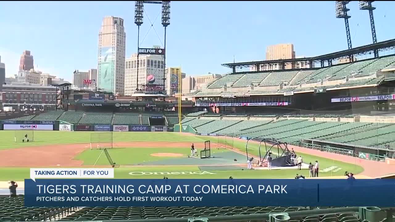 Tigers training camp at Comerica Park