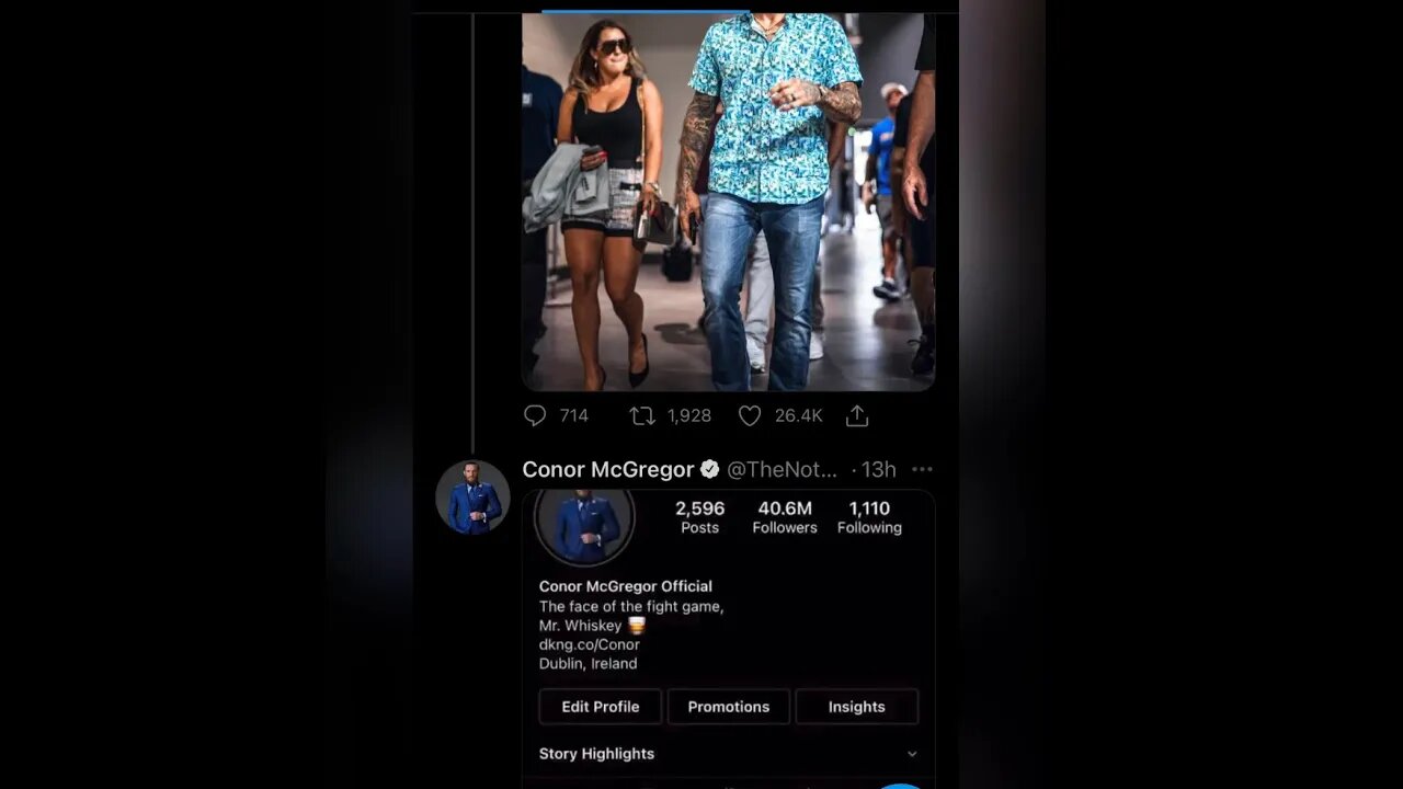 Conor Mcgregor shows video proof of DM from Jolie Poirier