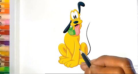 How to Draw and Color Pluto Dog Characters Easily and simply Using Color Markers