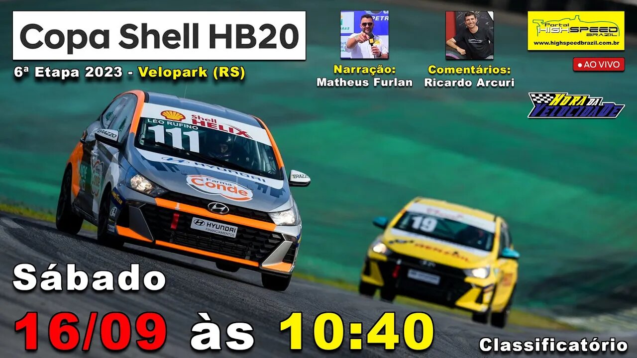 🔴 COPA SHELL HB20 | Classificatório | 6ª Etapa 2023 | Velopark (RS) | Ao Vivo