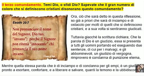 📖 Tu che sei convinto di credere; Ami Dio, o Sfidi Dio, che uso ne fai del Terzo comandamento?