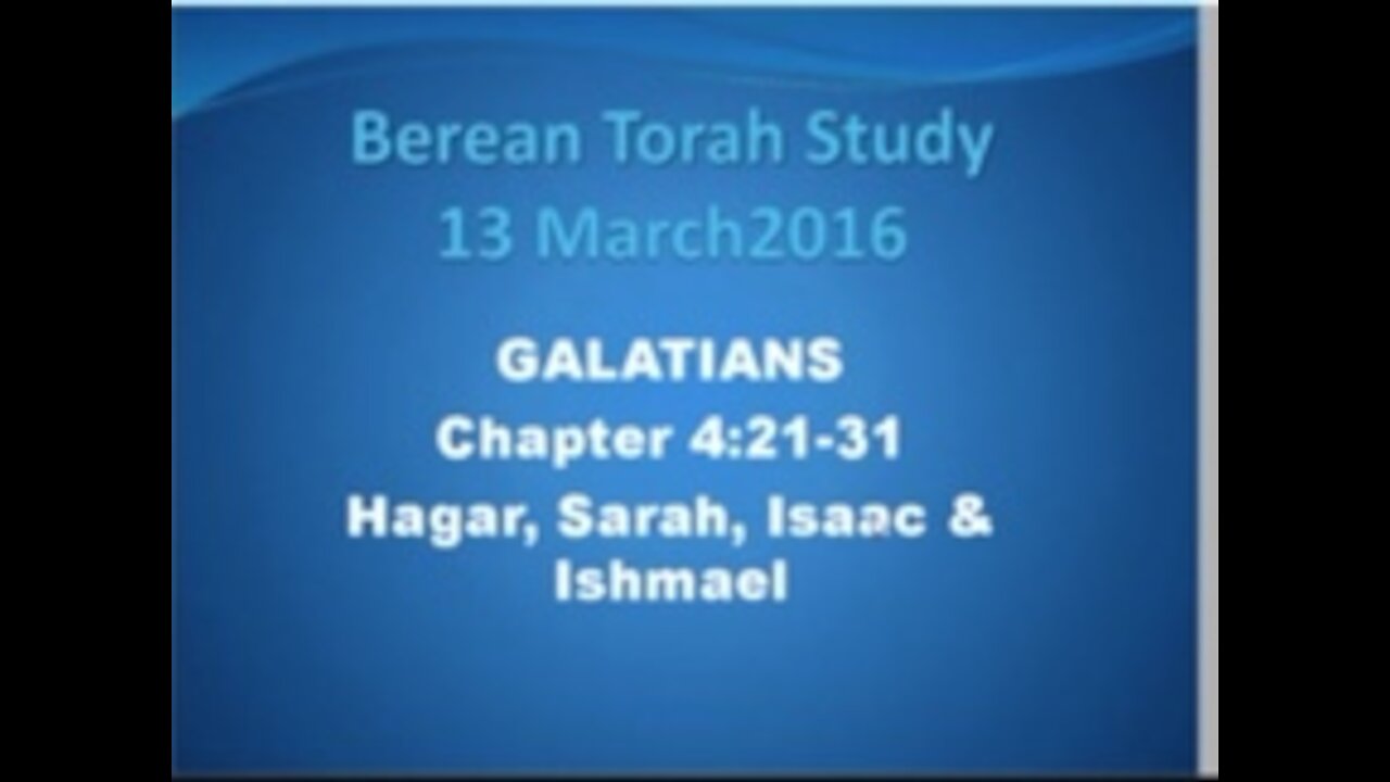 Galatians 4 21-31 Hagar and Sarah