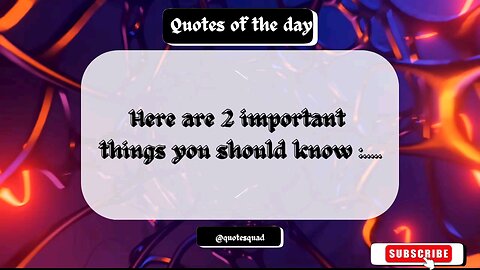 2 Important Things You Should Know