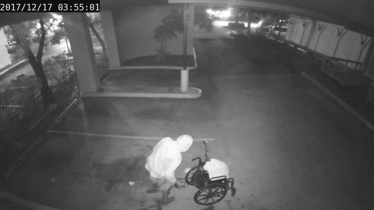 Man Caught Pooping in Alarm Company's Parking Lot on Lyric WOC1 Camera