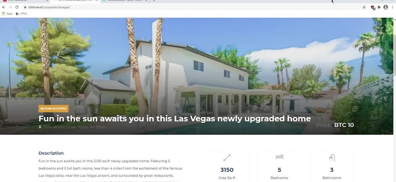 Vegas area home selling for 10 Bitcoin